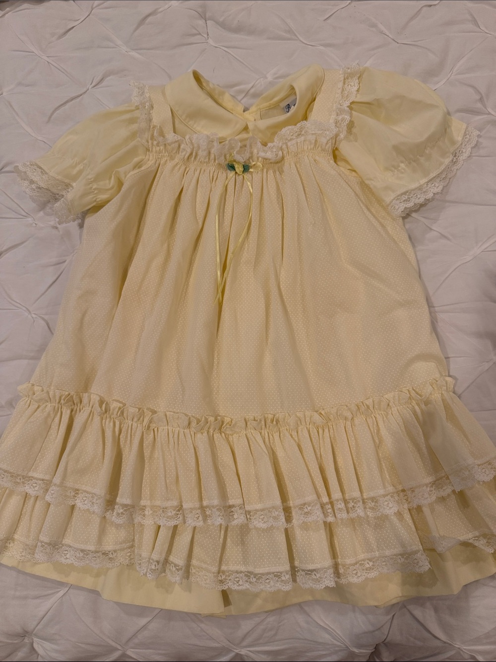 Bryan Sweet Yellow Layered Lace  Dress Size 6 - Picture 3 of 10